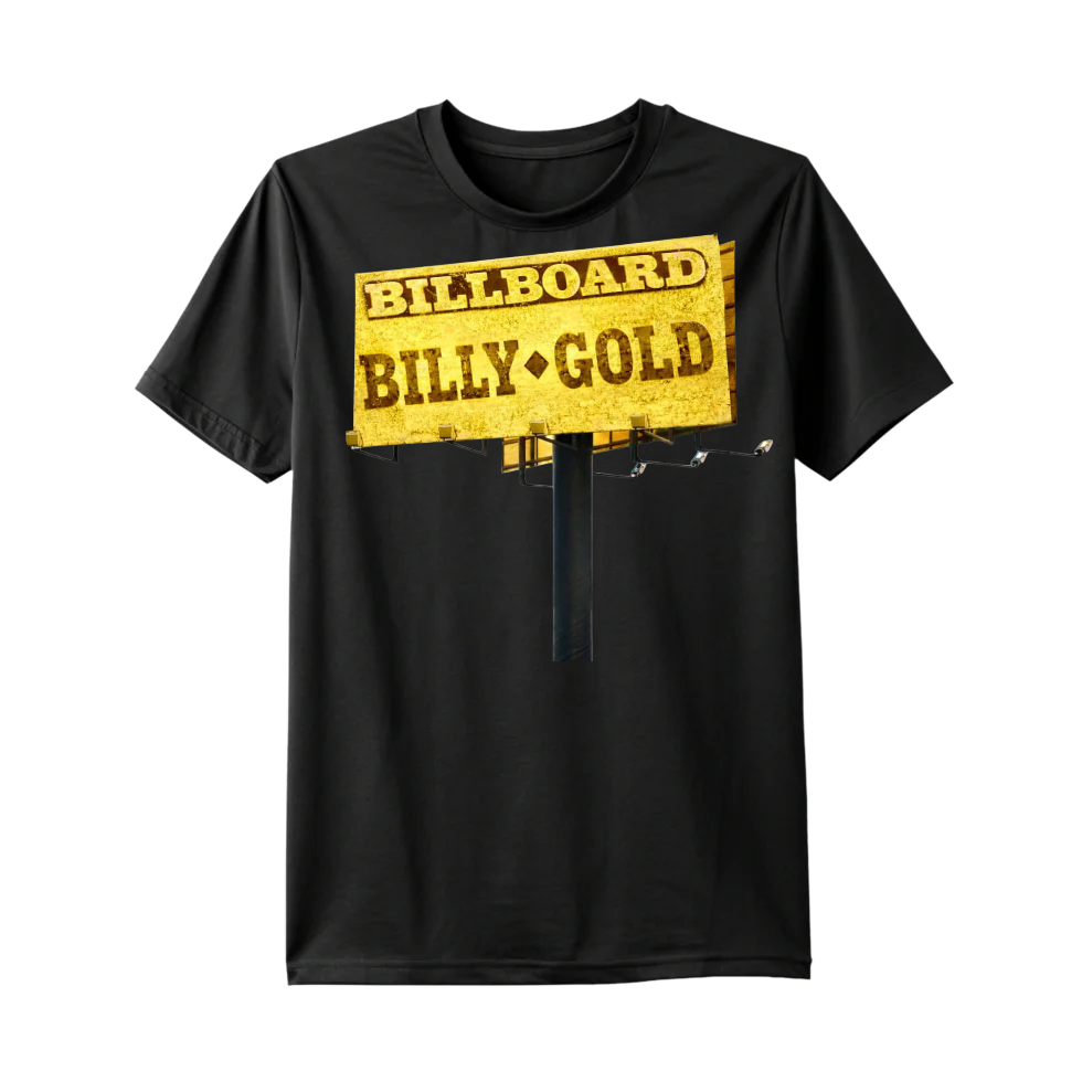 Short sleeve T shirt BILLBOARD BILLY GOLD golden billboard unisex