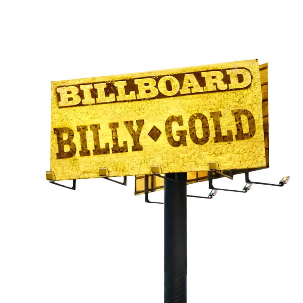 Short sleeve T shirt BILLBOARD BILLY GOLD golden billboard unisex