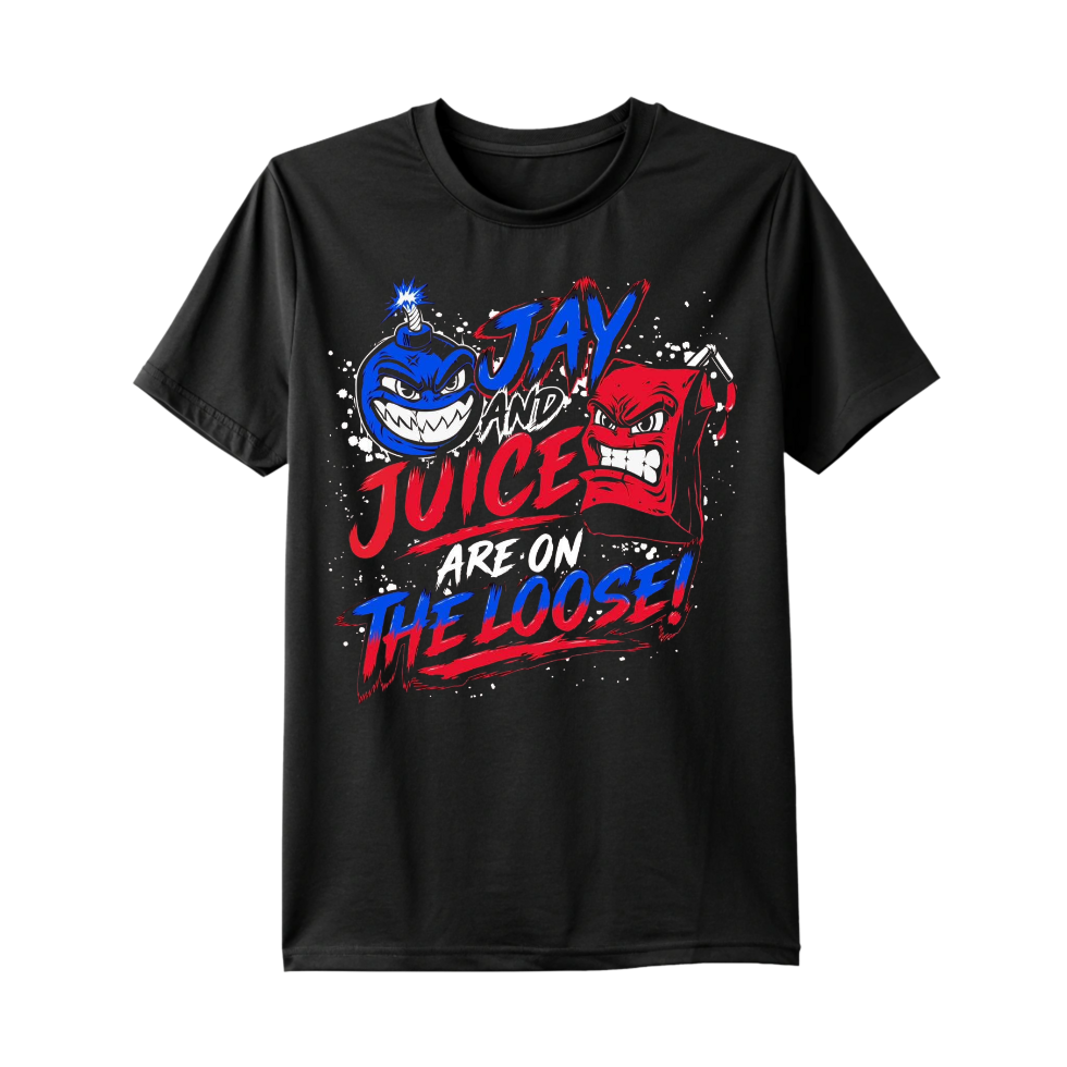 Short sleeve shirt ( CONTROLLED KAOS , JAY AND JUICE ARE ON THE LOOSE) UNISEX